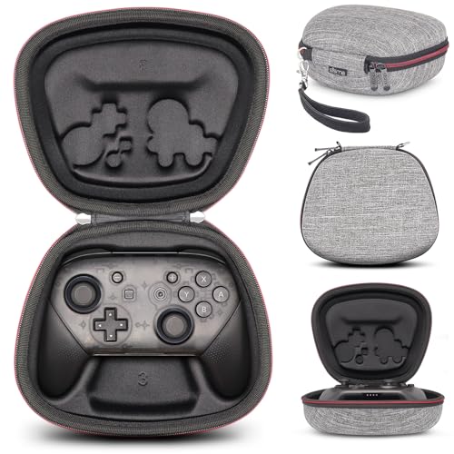 sisma Carry Case Compatible with Nintendo Switch & Switch 2 Pro Controller (2025), Hard Shell Travel Protective Case Portable Carrying Bag -Grey 1680d