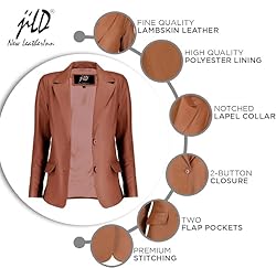 Jild Classic 2-Button Lambskin Leather Blazer Women