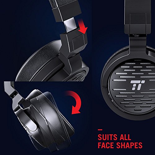 TaoTronics Bluetooth Headphones with 50mm Large-Aperture Drivers, Deep Bass, Memory Foam Ear Pad Wireless Headphones, 25 Hour Playtime (Certified Refurbished)