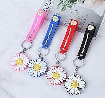 Amazon Beauty Player 雛菊 キーリング デイジー キーホルダー キーチェーン サンフラワー ペンダントアクセサリー ギフト キーリング 4色セット Beauty Player キーホルダー