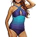 SUDILO Women's Plus Size One Piece Swimsuits High Cut Monokini Bikini Swimwear Bathing Suits