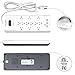 HOLSEM 12 Outlets Surge Protector Power Strip with 3 Smart USB Charging Ports (5V/3.1A) and 6' Heavy Duty Extension Cord, White