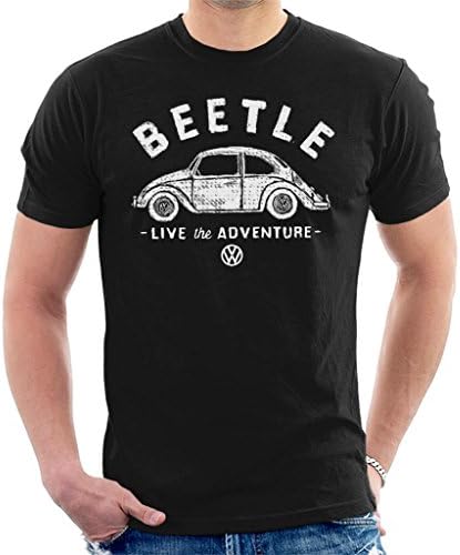 Official Volkswagen Beetle White Live The Adventure Men's T-Shirt