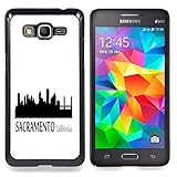 STPlus Sacramento, California USA United States of America City Skyline Silhouette Postcard Hard Cover Case for Samsung Galaxy Grand Prime