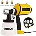 Paint Sprayer Electric Spray Gun HVLP Home Paint Sprayer with Three Spray Patterns, Three Nozzle Sizes, 900ML Detachable Container + 6.5ft Power Line for Indoor and Outdoor