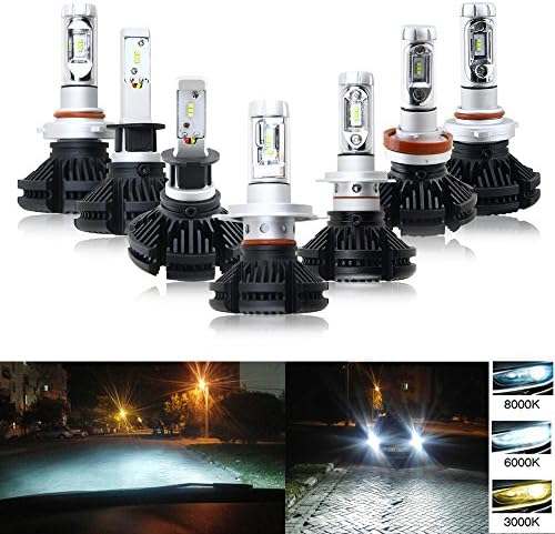 16000 Lumens Extremely Bright Phillips Chips 9005 All-in-One LED Headlight Bulbs Conversion Kit, 3000k 6000k 8000k