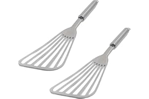 Fish Spatula Stainless Steel, 2Pcs Large Fish Turner Spatula,Stainless Fish Spatula Fish Turner Spatula,Fish Spatula Metal Fi