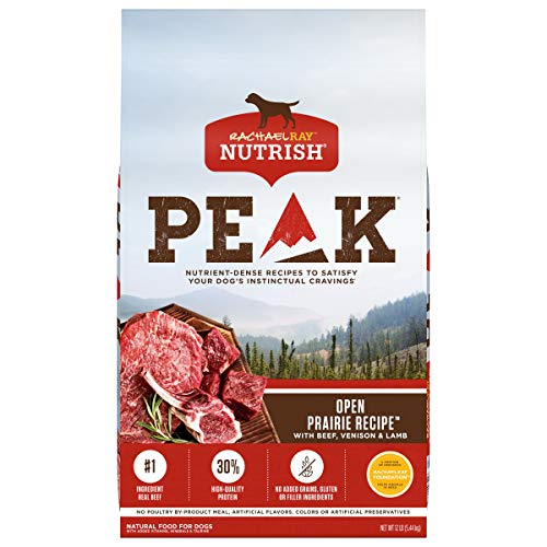 Rachael Ray Nutrish PEAK Natural Dry Dog Food, Open Prairie Recipe with Beef, Venison & Lamb, 12