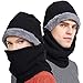 Balaclava Face Mask Winter Cold Weather Fleece Hood Neck Warmer for Men Women Black