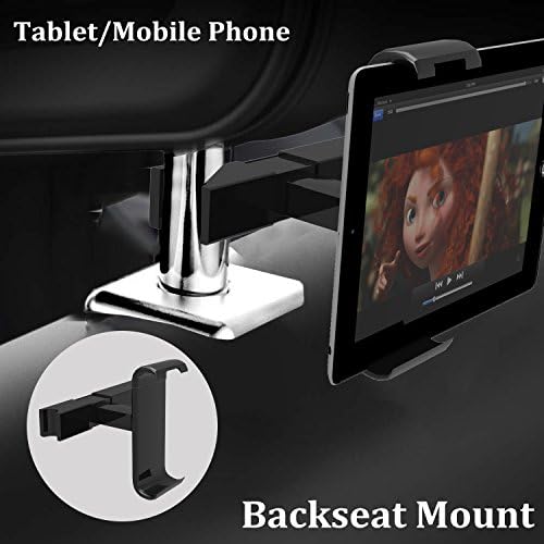 Ablerv Adjustable Car Seat Headrest Mount and Holder Apple ipad Series and Samsung Note, Motorola Xoom and 4.5 inch to 10.5 inch iPad Pro, Mini, Surface, Nintendo Switch, Kindle Fire Tablets (Blue)