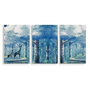 3 Panel Canvas Wall Art Quiet Dream Pictures Home Wall Decorations for Bedroom Living Room Paintings Canvas Prints Framed - 16"x24" x 3 Panels