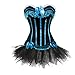 Kranchungel Women's Gothic Corset Skirt Set Moulin Rouge Dancer Fancy Clubwear