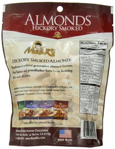 Madi K's Hickory Smoked Almonds, 11-Ounce Pouches (Pack of 4)