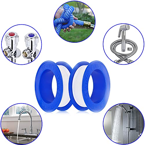 1/2 by 32.8 Feet Teflon Tape, 5 Rolls Plumbing Tape, Thread Seal Tapes