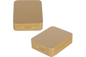 Toyvian 2 Pcs Mini Metal Tea Storage Tins with Lids, Portable Small Hinged Tea Boxes for Travel and Kitchen