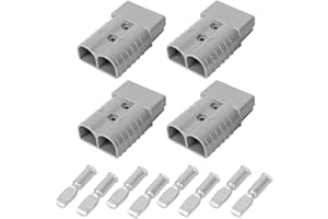 DENT-DE-LION 350A Battery Connector AWG 2/0 Quick Connect Battery Modular Power Connectors Quick Disconnect (Grey, 4 PCS)