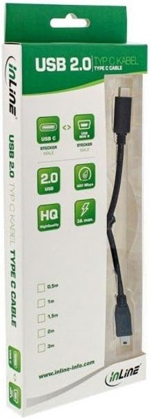 InLine USB 2.0 Cable Type C Male to Mini-B Male 5-Pin black Black 1.5 m - Image 3