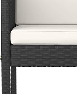 vidaXL 3-Piece Black Poly Rattan Garden Bar Set with Cushions view 4