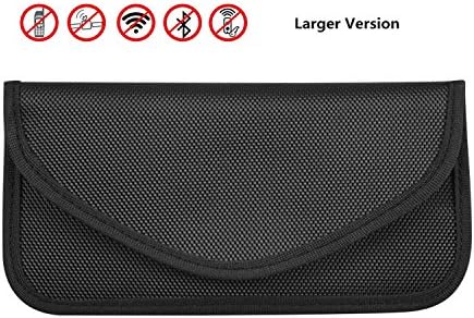 iSolem RFID Signal Blocker Bag, Faraday Bag Pouch RFID Shielding Wallet for Car Fob Security Healthy Cell Phone Privacy Protection for WIFI/GSM/LTE/NFC/RF Blocke (Black)