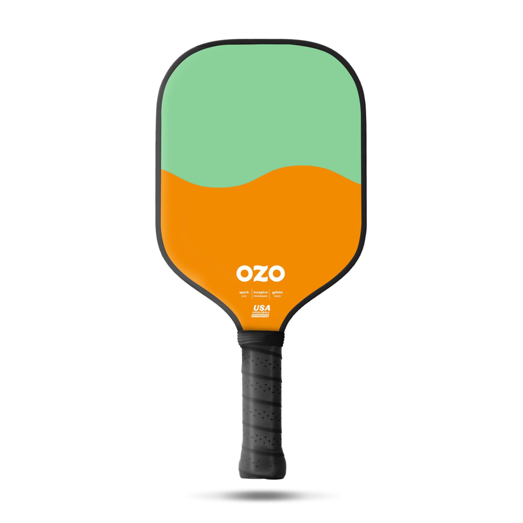 OZO Pickleball - Spark Beginner Control Paddle - USAPA Approved Beginner Control Paddle - Fiber Glass Face Racket (Pistachio & Melon)