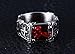 UOKOHO Men's Vintage AAA Ruby Red Stone Titanium and Stainless Steel Christian Religion Cross Ring Size 12