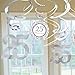 Elegant Decorative Swirl Anniversary Party Supplies, 12 Pieces, Made from Paper, Silver, Swirls w/ Cutouts 24