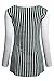BEPEI Womens Long Sleeves Striped Tunic V Neck Tops Casual Blouses Green