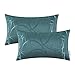 Throw Pillow Cases CaliTime Modern Shining Dull Contrast Circles Rings Geometric Cushion Covers Shells for Couch Sofa Home Decor 12 X 20 inch Pack of 2 Teal