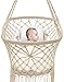 Sorbus Baby Crib Cradle, Hanging Bassinet and Portable Swing for Baby Nursery, Macramé Rope Fringe Measures 35