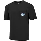 BASSDASH Men’s UPF 50+ Fishing Graphic T-Shirts Pocket Short Sleeve Shirt Quick Dry UV Sun Protection Casual Outdoor FS46M