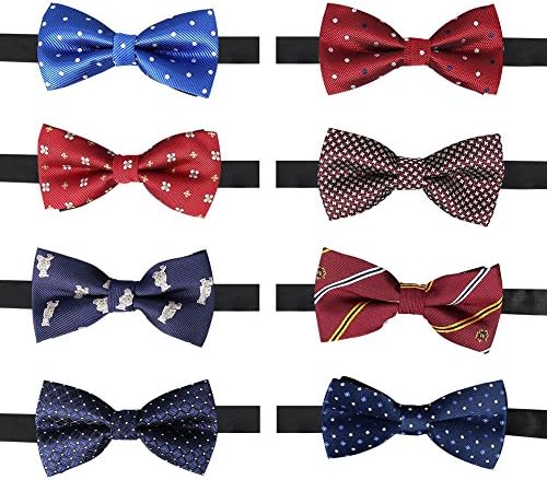 Elegant Pre-tied Bow ties Formal Tuxedo Bowtie Set with Adjustable Neck Band,Gift Idea For Men And Boys(5/8/10Pcs)