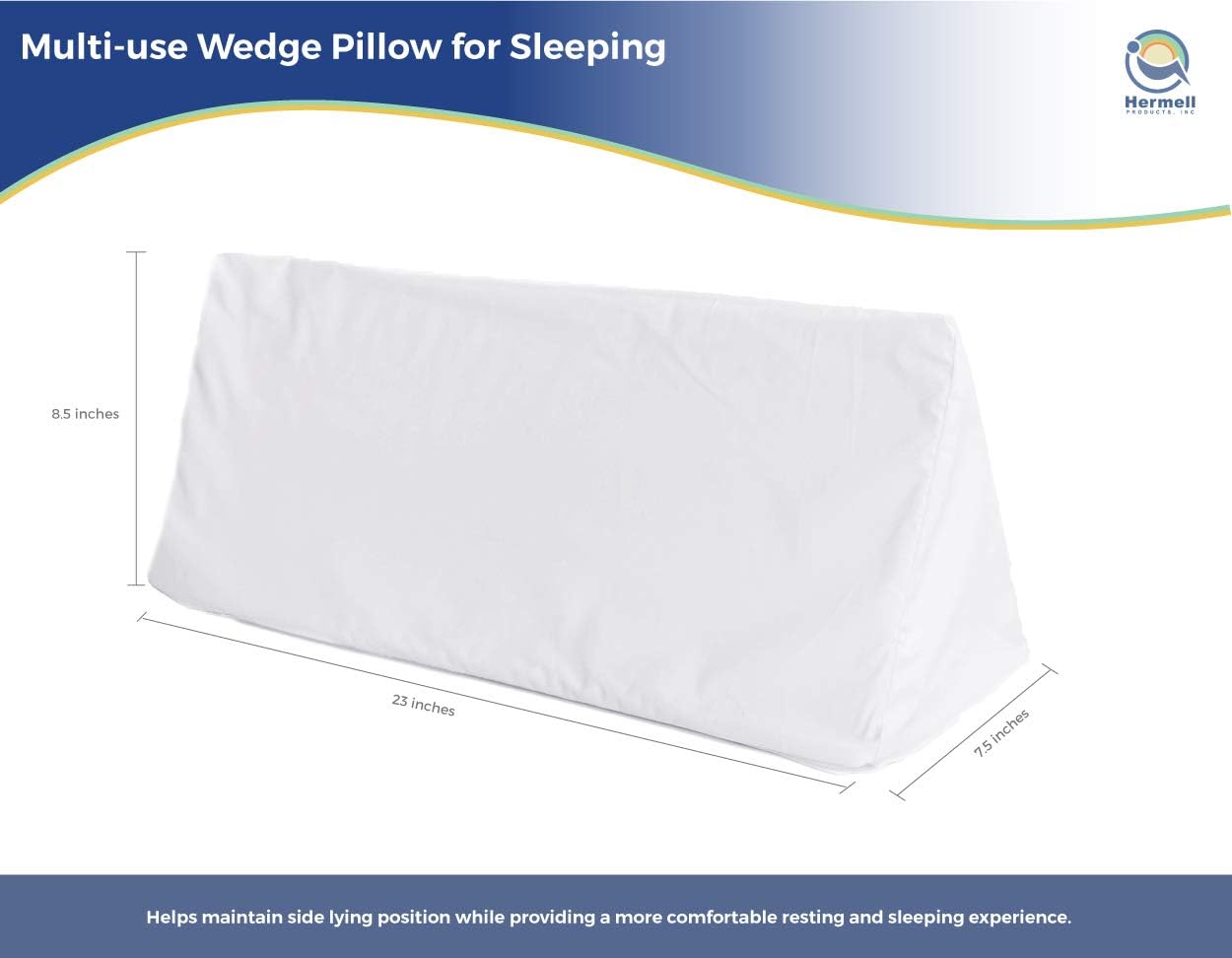 Hermell Foam Bed Wedge Pillow for Side Sleepers (White): Health & Personal Care
