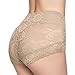 Eve's Temptation Janice High-Rise Tummy Control Lace Panties Sexy Lingerie Underwear For Women - Coffee Floral - L