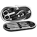 Manicure Pedicure Set Stainless Steel Nail Clippers Travel Grooming Kit with Protable Case-UHIBROS (Black)