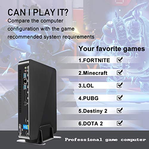 Mini Desktop PC, Micro Computer with i7-9700(Up to 4.7GHz), 16G DDR4|256G SSD|1T HDD, GTX1650 4GB, 4K, Dual Monitors Capable, Dual-Band WiFi, Win10 Pro