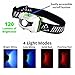 Running Headlamp LED Flashlight with Reflective Band - Bright, Light, Comfortable, Waterproof, 4 Light Modes with Red; for Runners, Hiking, Camping, Hunting, Fishing, Dog Walking, Work, DIY