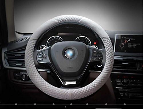 Steering Wheel Cover Made of Short Plush, Warmer Hands In Winter, Anti-slip, Odorless, 1.5lb, Fits 15"/38cm Steering Wheel. (Gray)