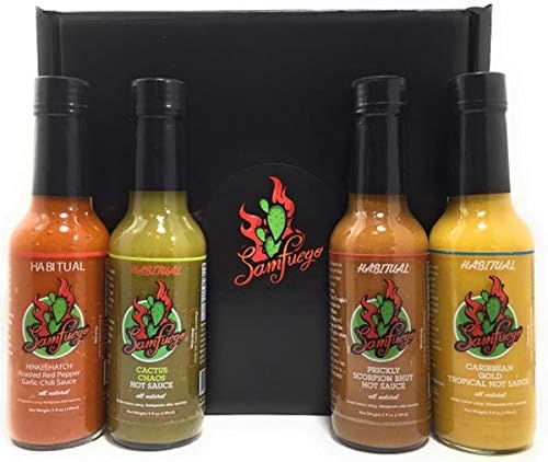 Samfuego Foods Habitual Keto Hot Sauce Variety Gift Pack - 4 Bottles