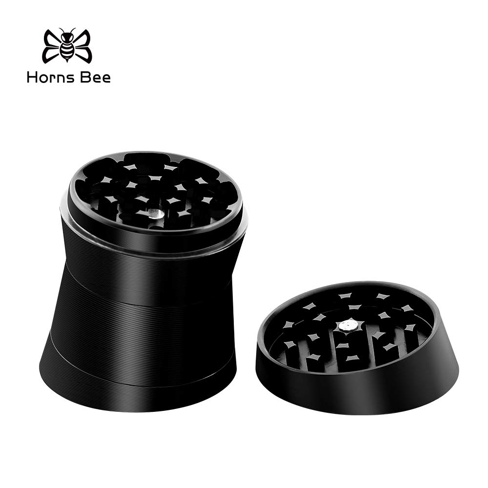 Horns Bee Inclined Plane Design Herb Grinder 4 Piece 2" Aluminum Alloy Black eBay