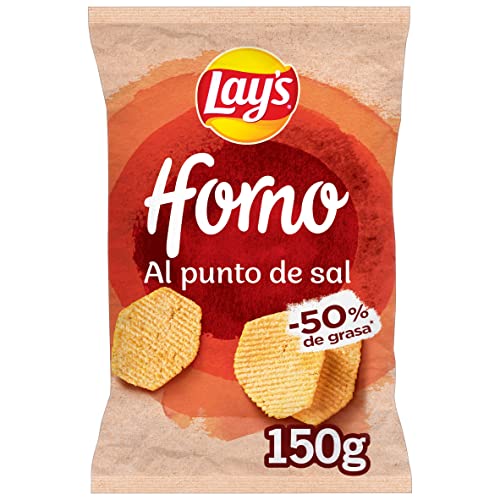 Horno, Patatas al horno al punto de sal con menos grasa, Producto de Aperitivo, bolsa individual, 150gr