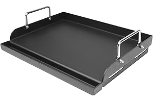 GRIMATE 17" x 13" Griddle Plate for Gas Grill - Nonstick Coating, Ideal for Compact Grills, Flat Top Plate Insert with Grease Groove and Removable Handles for Gas Stove/Charcoal/Electric Flat Griddle