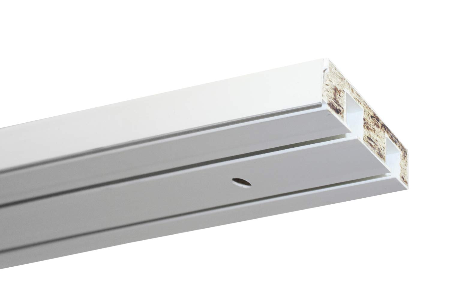 Gardinia GE2 Curtain Rail with Panel Mounting, 2-Track, Plastic, 150 cm, White