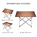 ENKEEO Foldable Camping Table Portable Lightweight Aluminum Desk with Carry Bag for Picnic, BBQ, Fishing, Hiking and Travel (Brown, XL)
