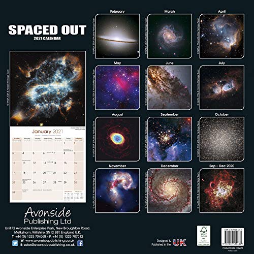Hubble Space Calendar - Hubble Space Telescope Calendar - Calendars 2020 - 2021 Wall Calendars - Spaced Out 16 Month Wall Calendar by Avonside