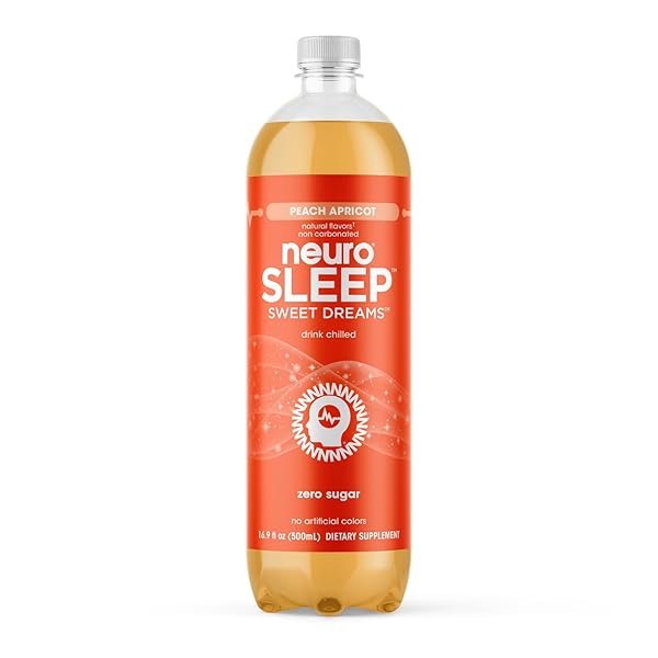 NEUROSLEEP | PEACH APRICOT | FUNCTIONAL BEVERAGE FOR RESTFUL SLEEP, NON-CARBONATED, VEGAN & ZERO SUGAR, 16.9 FL OZ (PACK OF 12)