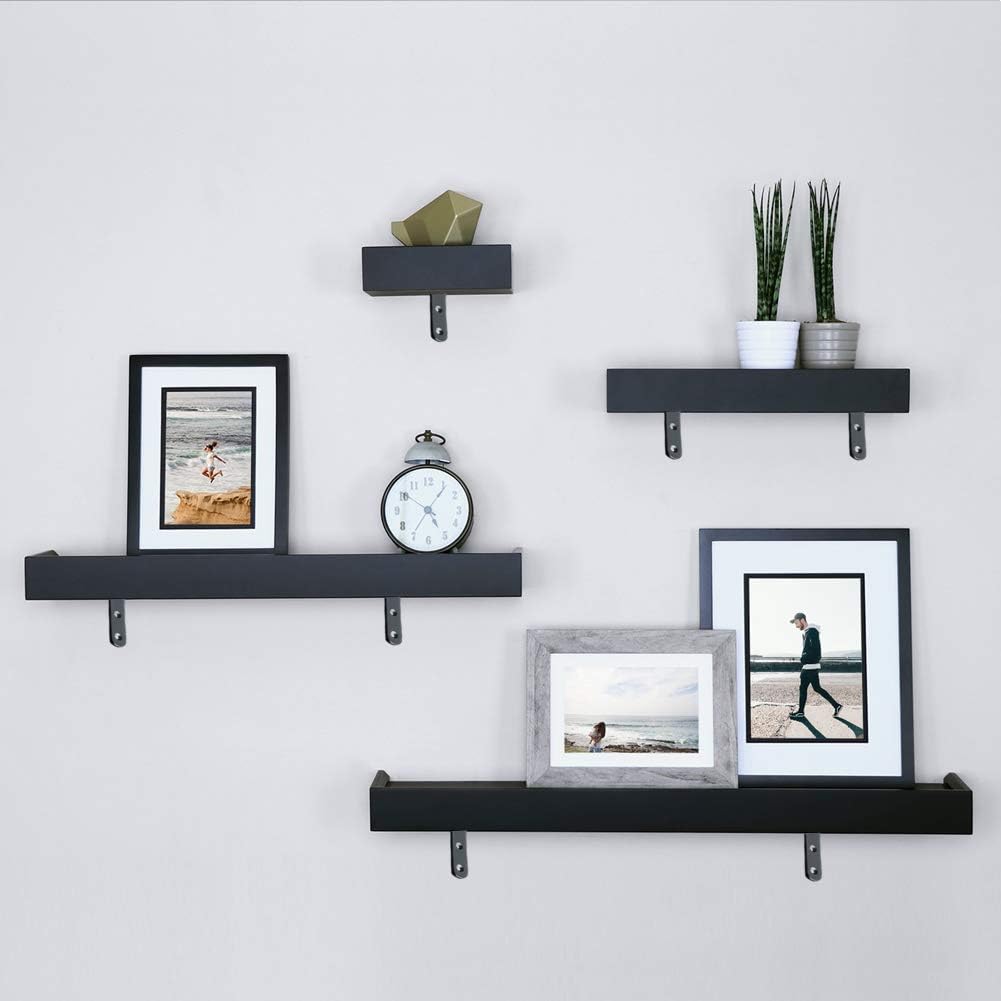 Shelf Brackets 16pcs Corner Brace Black Steel L Brackets for Shelves 5 Inch x 3 Inch Decorative Corner Brackets for Wall Joint Angle Brackets for Shelf with Screws (3x5 inch-16pcs): Home Improvement