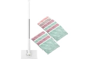 Snap Grip Mini Mop - Cloth Changing Mini Mop + Magic Cleaning Cloth*10, Automatic Gripping or Releasing, 360° Rotating Head &