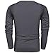 Hotouch Mens Slim Fit Solid Henley Shirt Button Placket Gray M