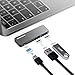 OneOdio USB Type-C HUB Adapter - Aluminum Pass Through Charging Type-c Hub with 40Gbs Thunderbolt 3, USB 3.0 Port, USB 2.0 Port for New 13