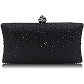 VISTATROY Women's Evening Bag Sparkling Rhinestone Wedding Evening Party Clutch Handbag Purse Chain Shoulder Crossbody Bag